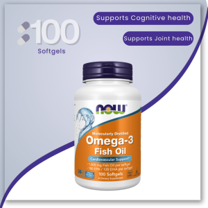 Omega 3 Fish Oil, Molecularly distilled -  100 Softgels