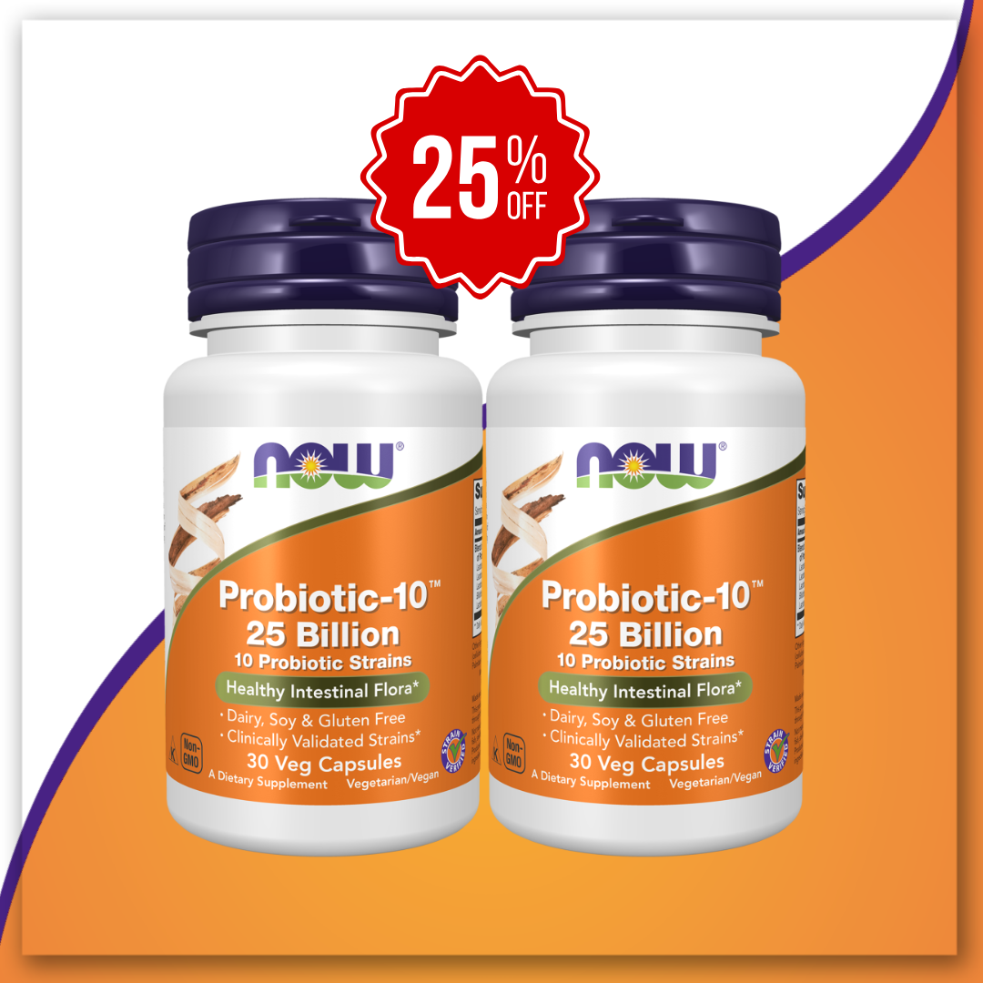 Digestive Health Bundle (Buy 2 Probiotic-10™ 25 billion 30 Veg Capsules get 25% off)