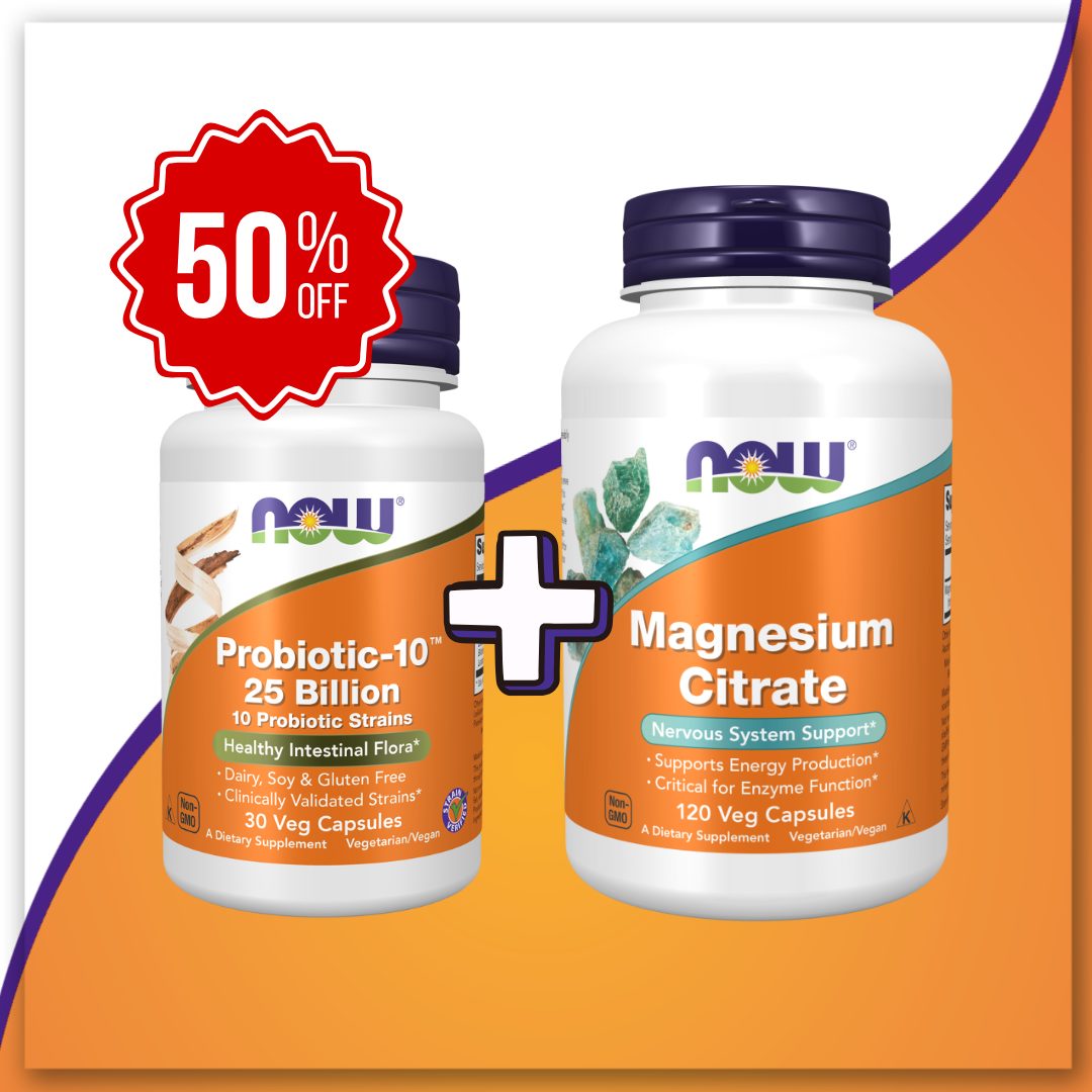 Buy 1 Magnesium Citrate + 50% off Probiotc 30 Veg
